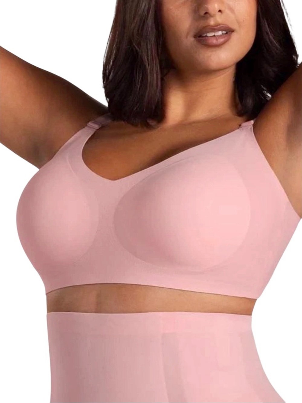 Shapermint Essentials 4XL Rose Smoothing Comfort Wireless Convertible Strap Bra